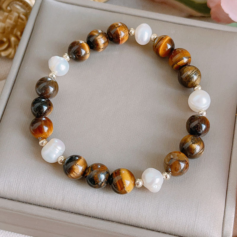 Natural Yellow Tiger Eye Beaded Bracelet