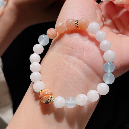 Red Strawberry Crystal Sunstone DIY Bracelet