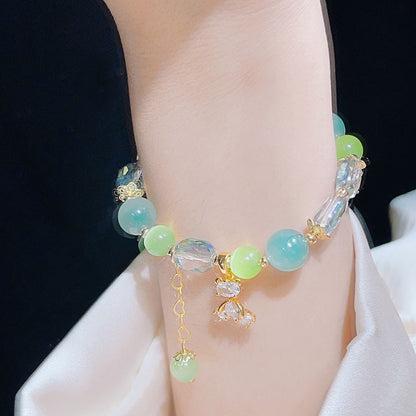 Korean Style Cute Bear Crystal Bead Bracelet for Girls