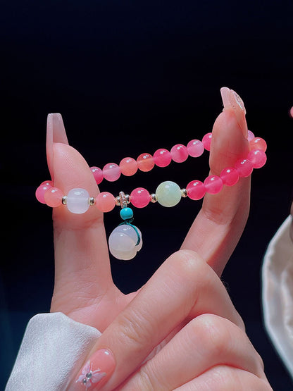 Sweet Colorful Agate Bead Bracelet for Girls