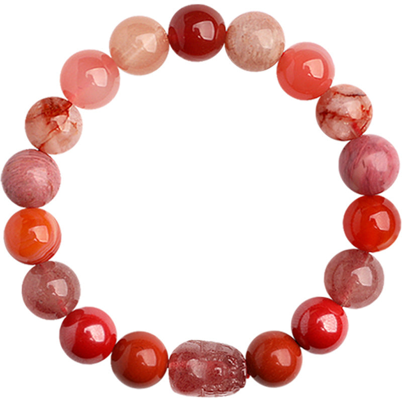 Fire Elemental-Red Agate Natural Crystal Multi-Treasure Auspicious Bracelet