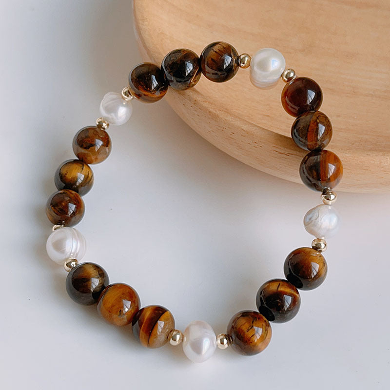 Natural Yellow Tiger Eye Beaded Bracelet