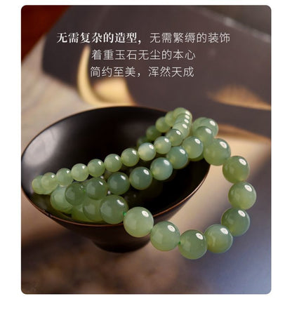 Natural Hotan Jade Ice Clear Water Green Jade Bracelet