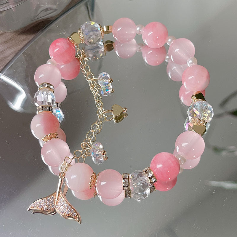 Candy Color Natural Stone Beaded Bracelet for Fairy Tail Girls