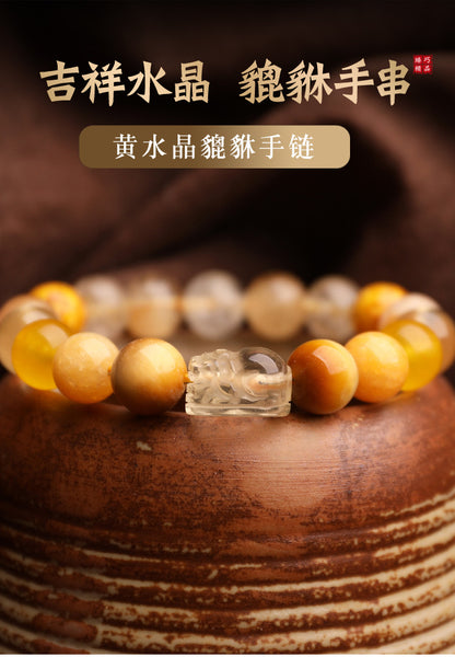 Earth Elemental-Yellow Jade Natural Crystal Bracelet