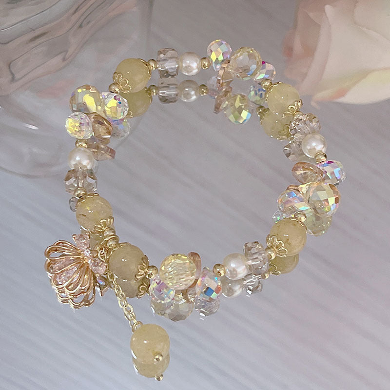 Crystal Butterfly Bow Shell Bracelet