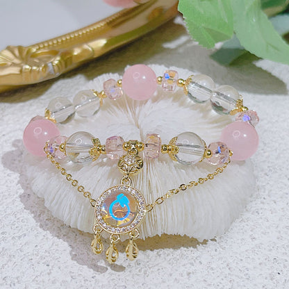 Dreamy Forest Glass Bead Dreamcatcher Bracelet