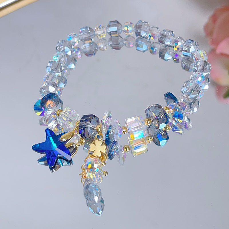 Sparkling Star Bracelet with Various Faceted Crystal Beads