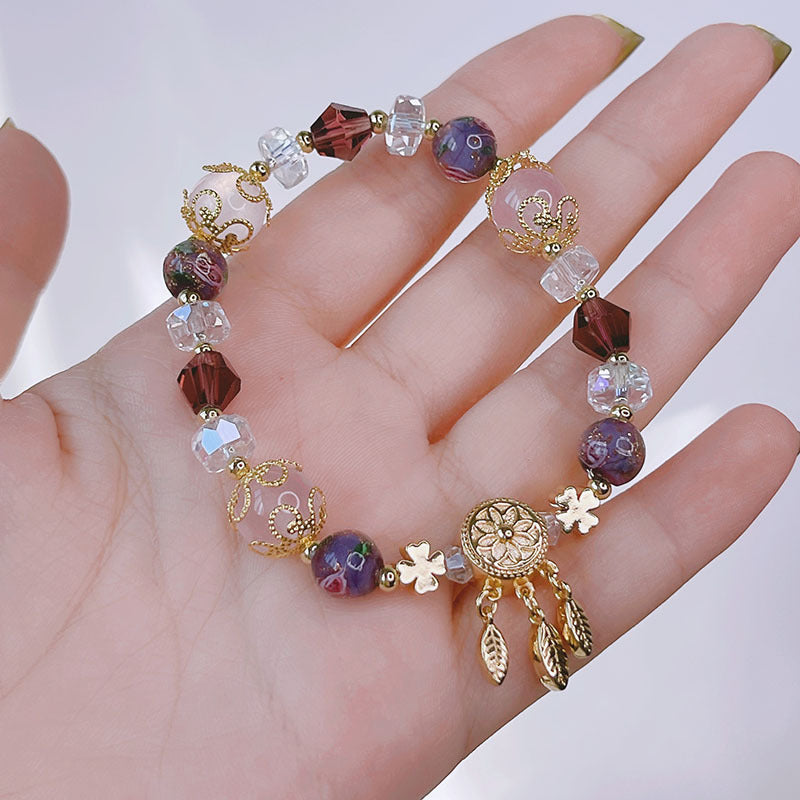 Natural Stone Crystal Beaded Bracelet