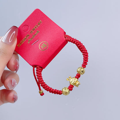 New Year Lucky Bag Red String Bracelet Year of the Gift Parent-child Couple Hand-woven Red Hand Rope Blessing Bracelet