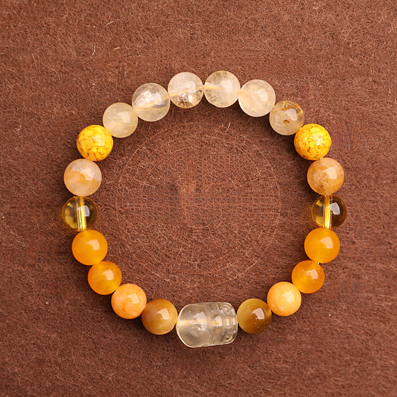 Earth Elemental-Yellow Jade Natural Crystal Bracelet