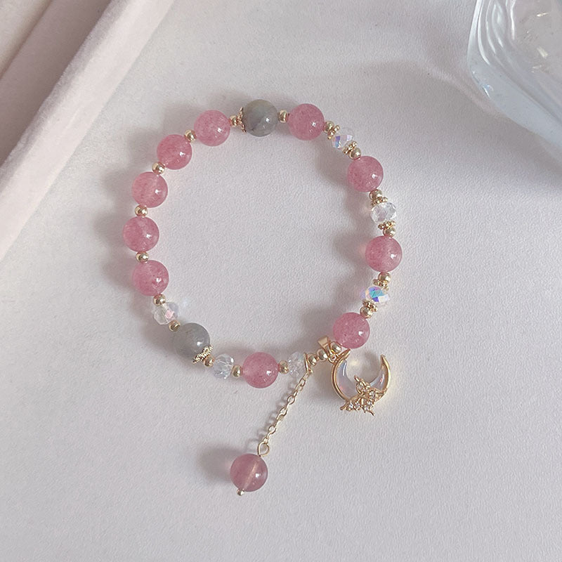 Natural Crystal Fox Lucky Clover Bracelet