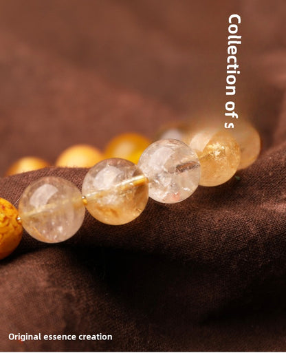 Earth Elemental-Yellow Jade Natural Crystal Bracelet