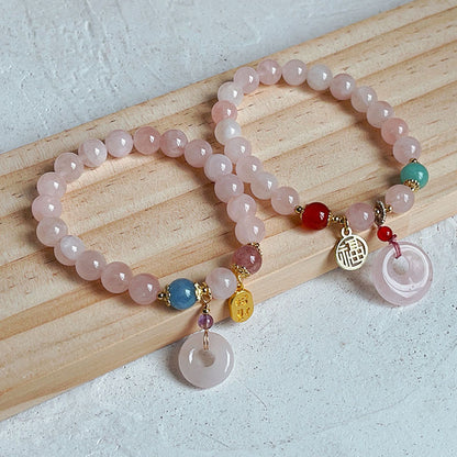 Sweet Crystal Peace Buckle Bracelet